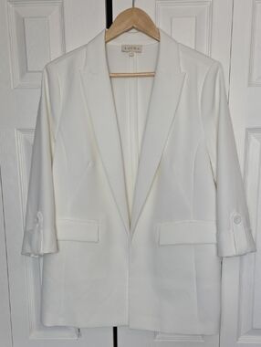 Laura Women's White Tailored Blazer Jacket